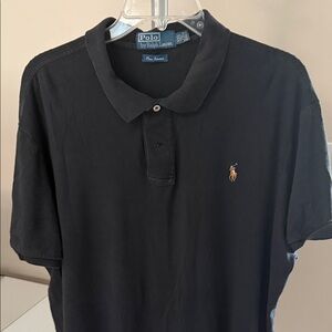 Polo by Ralph Lauren Black Polo Shirt with Gold Logo